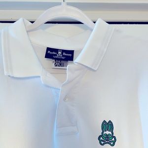 Men’s Psycho Bunny gold shirt